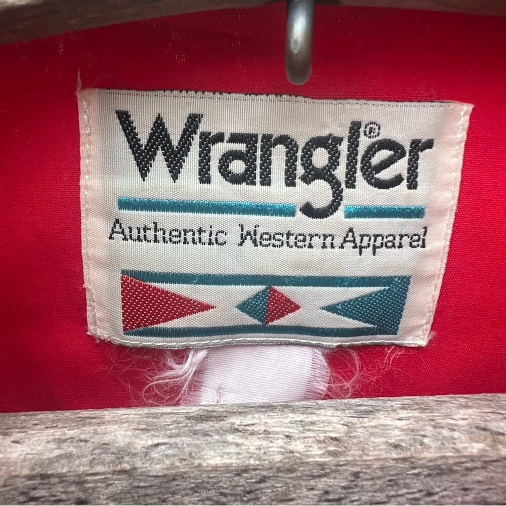 Vintage 90s Wrangler Red cape beaded sweetheart neckline western shirt M/L? - Picture 9 of 9